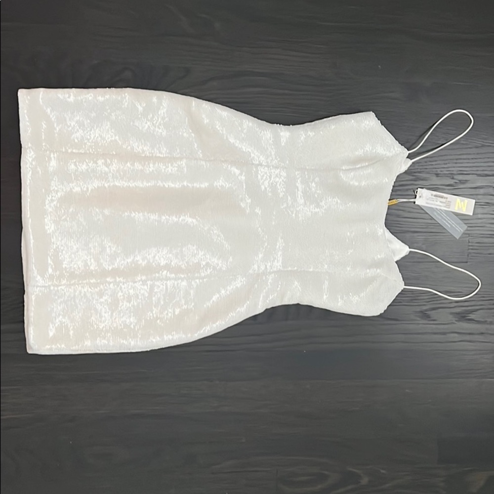 White sequin mini dress - MESHKI
